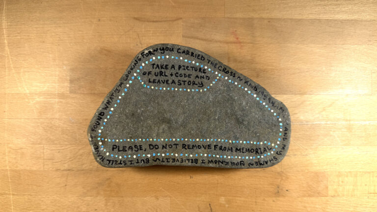 The bottom of the stone